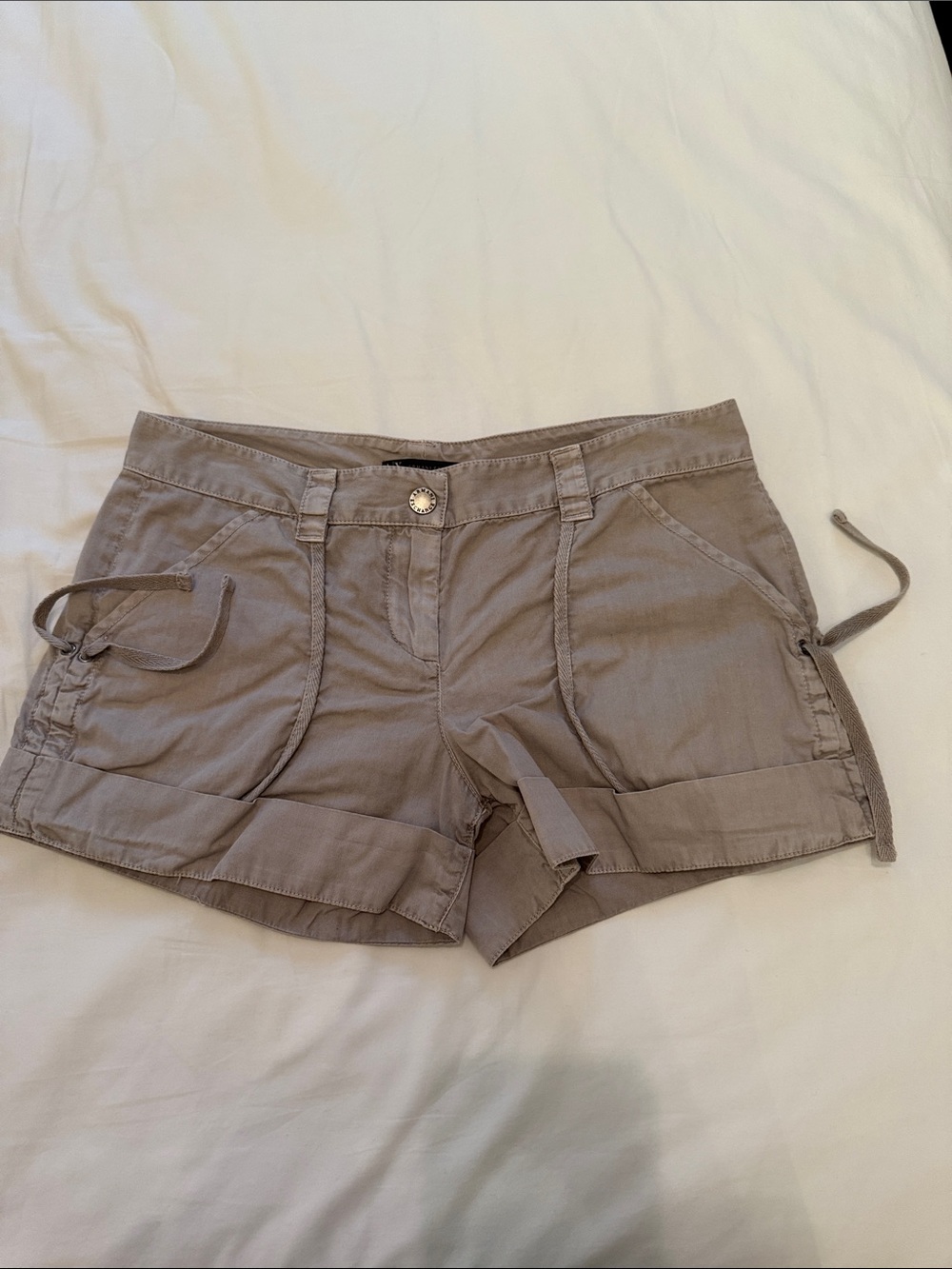 Armani Exchange Khaki Drawstring Cargo Shorts